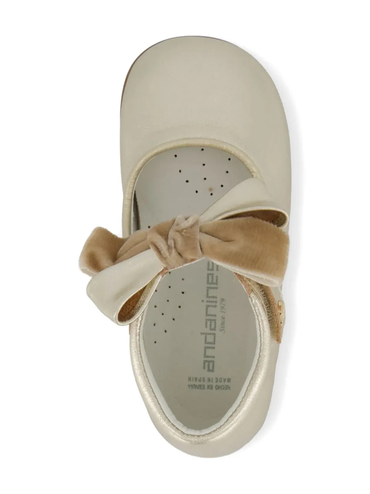 ANDANINES velvet-bow leather ballerinas - 画像4