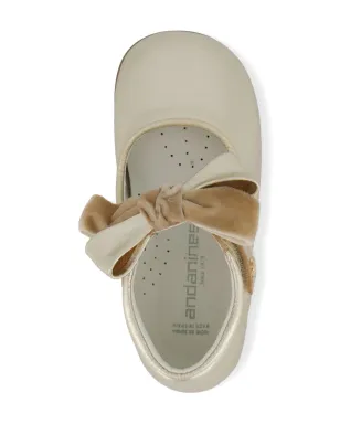 ANDANINES velvet-bow leather ballerinas - サムネイル4