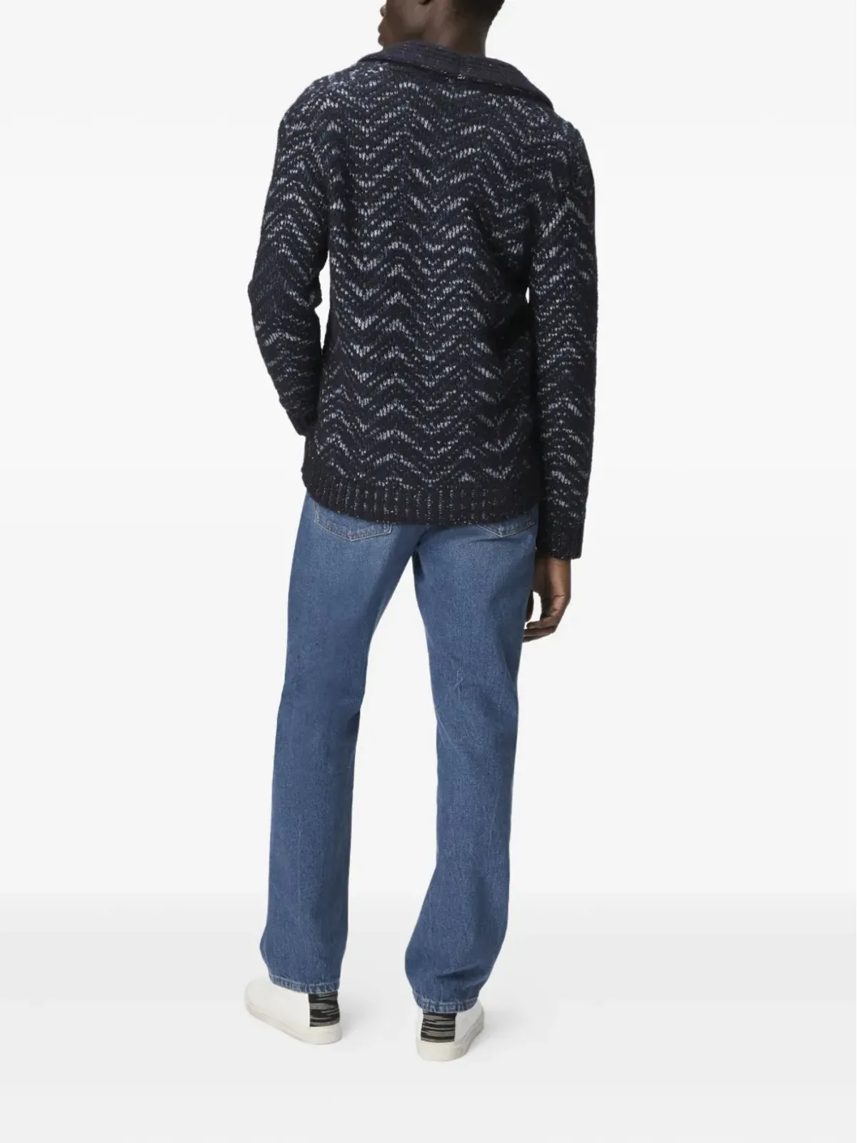 Missoni 波模様のショールカラー カーディガン - ブルー - 画像3