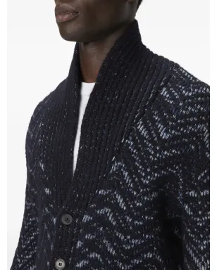 Missoni 波模様のショールカラー カーディガン - ブルー - サムネイル4