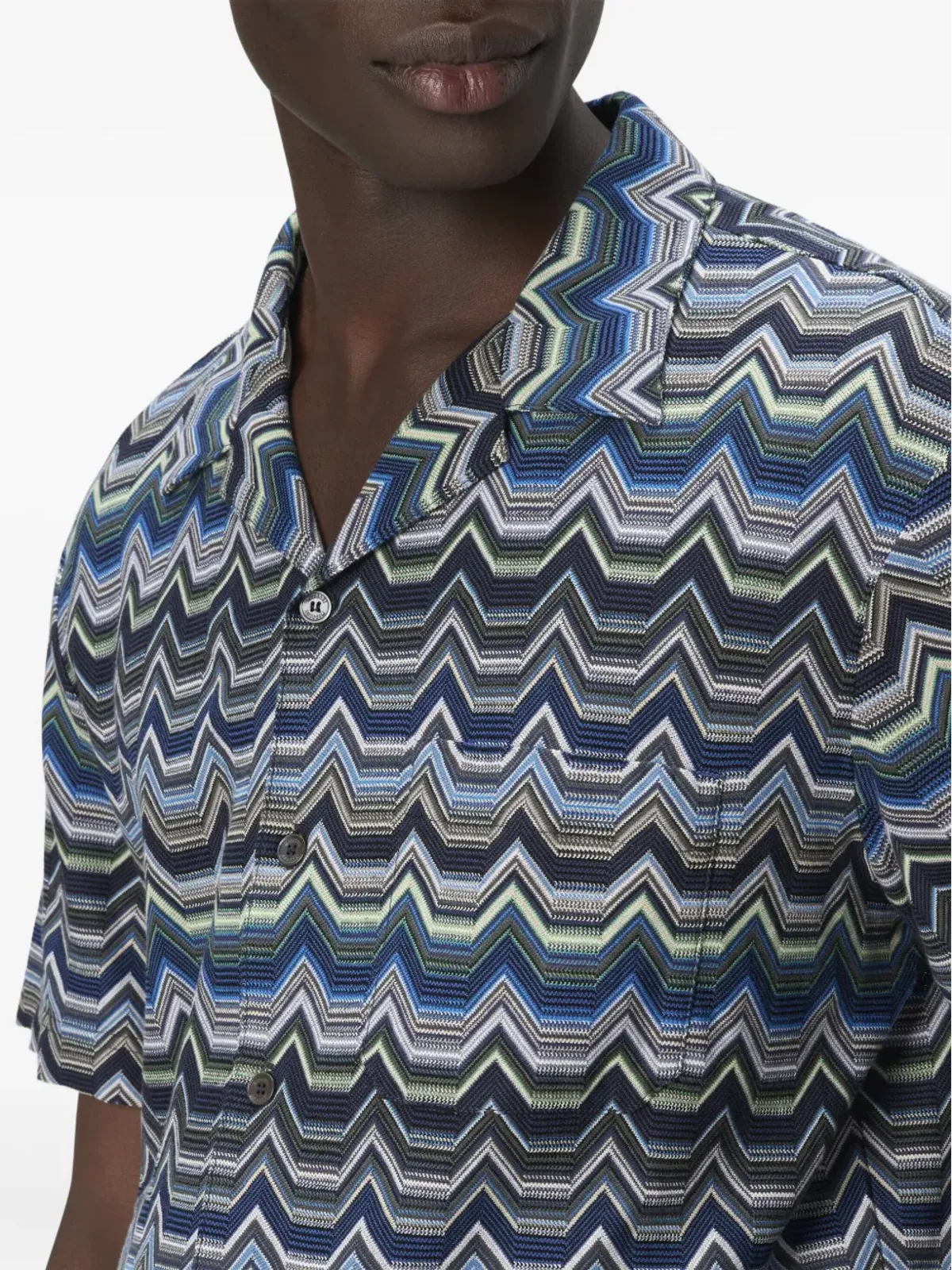Missoni ジグザグ柄 半袖シャツ - ブルー - 画像4