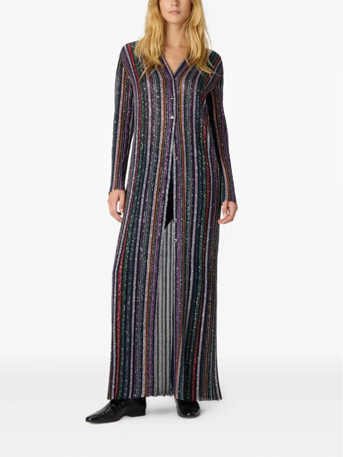 Missoni ストライプ柄スパンコール付きカーディガン ブルー - 画像2