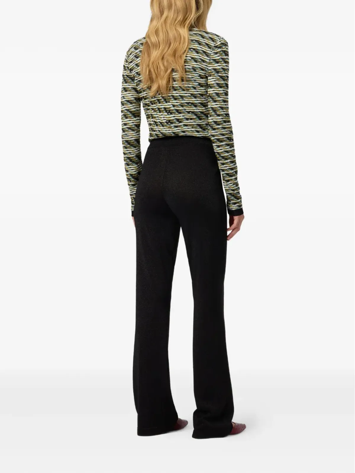 Missoni グリッター編みフレアパンツ ブラック - 画像3