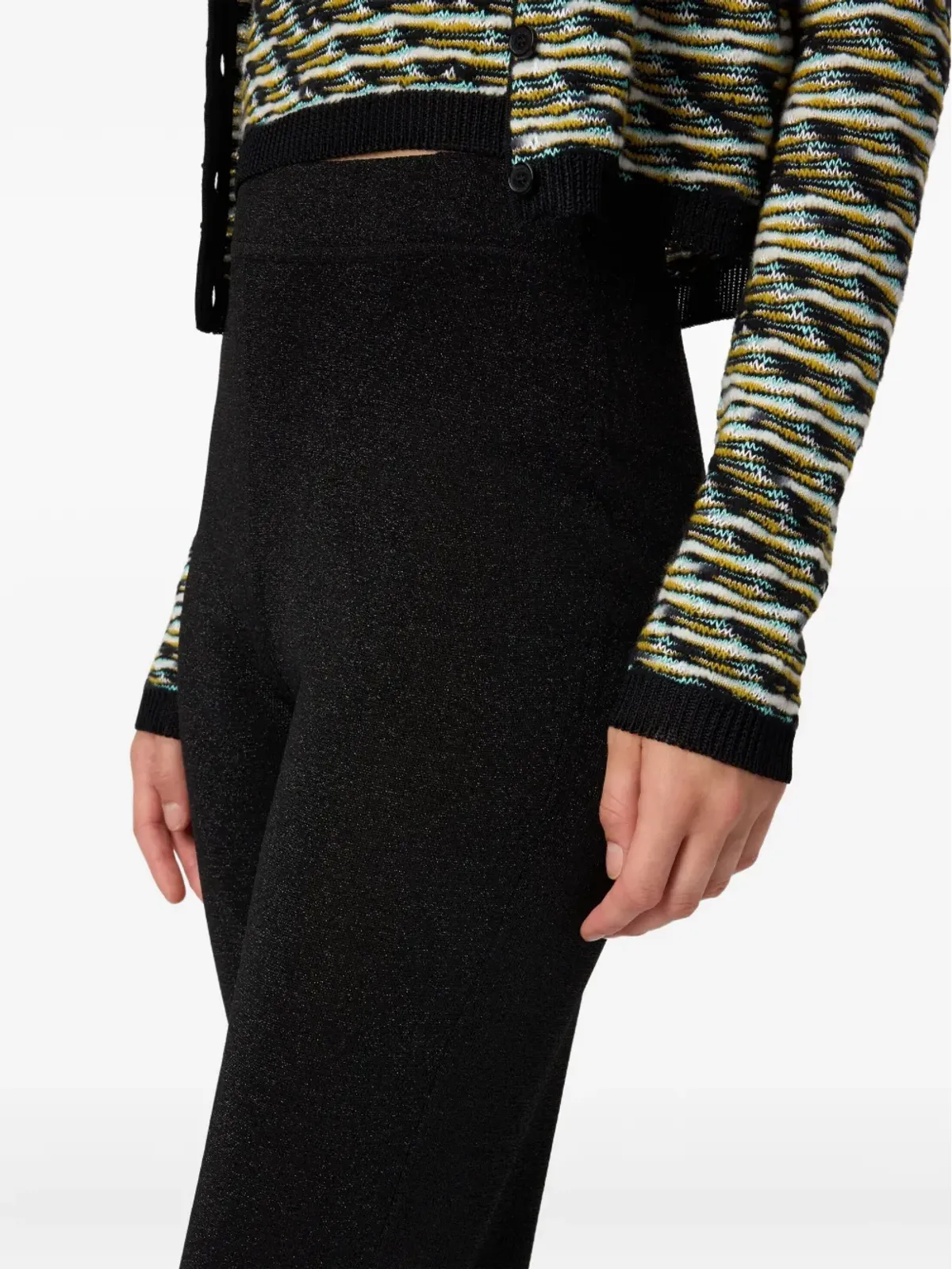 Missoni グリッター編みフレアパンツ ブラック - 画像4