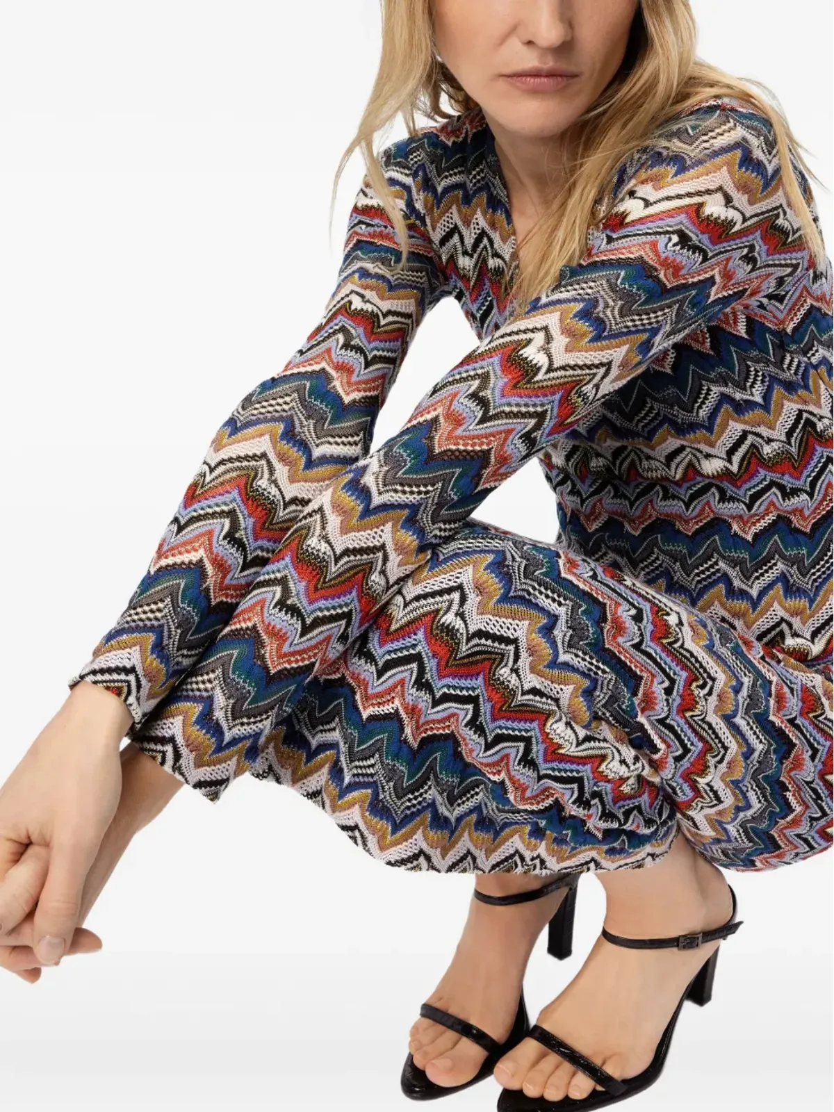 Missoni ジオメトリックパターン長袖ドレス - 画像4
