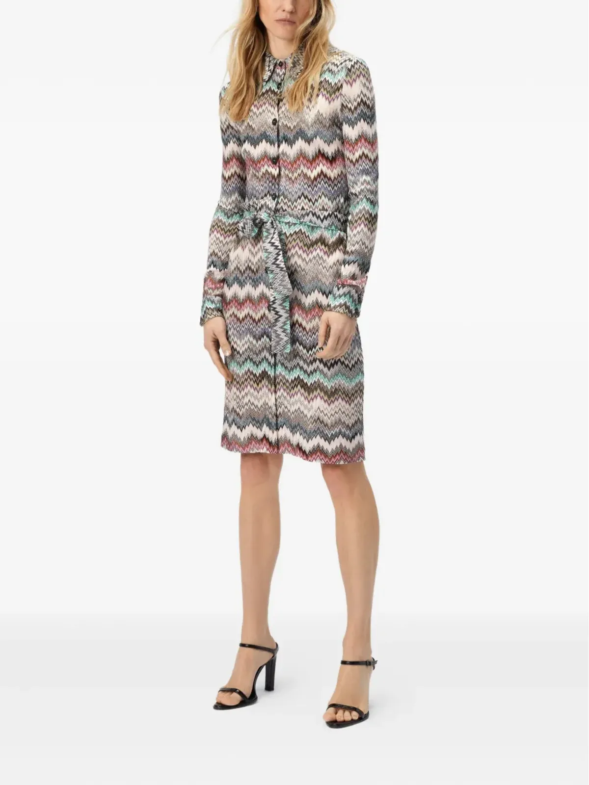 Missoni チェボロン柄ベルト付きミディ丈シャツドレス - 画像2