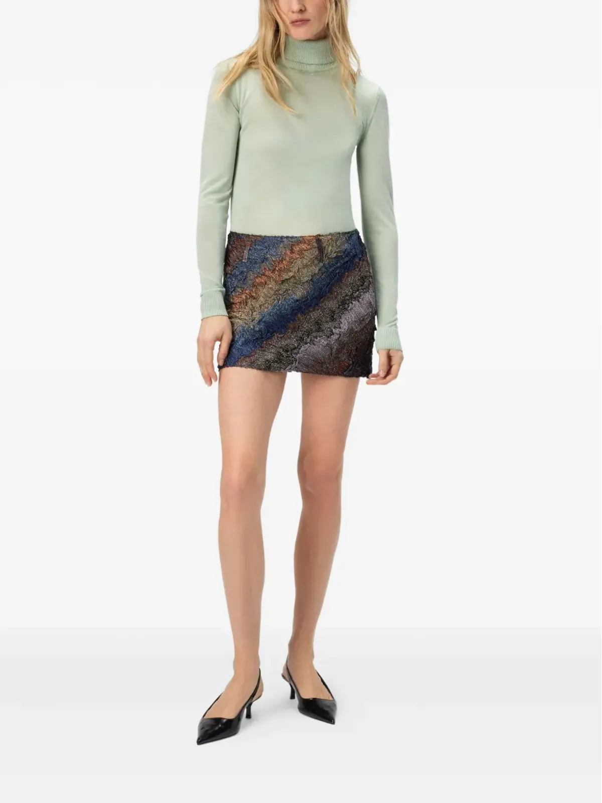 Missoni テクスチャードストライプミニスカート - 画像2