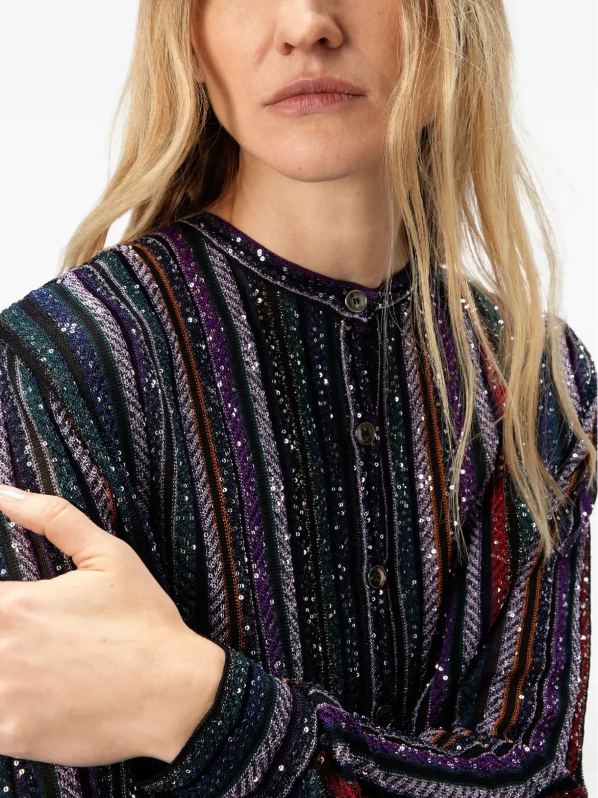 Missoni スパンコールストライプ ブラウス - ブラック - 画像4