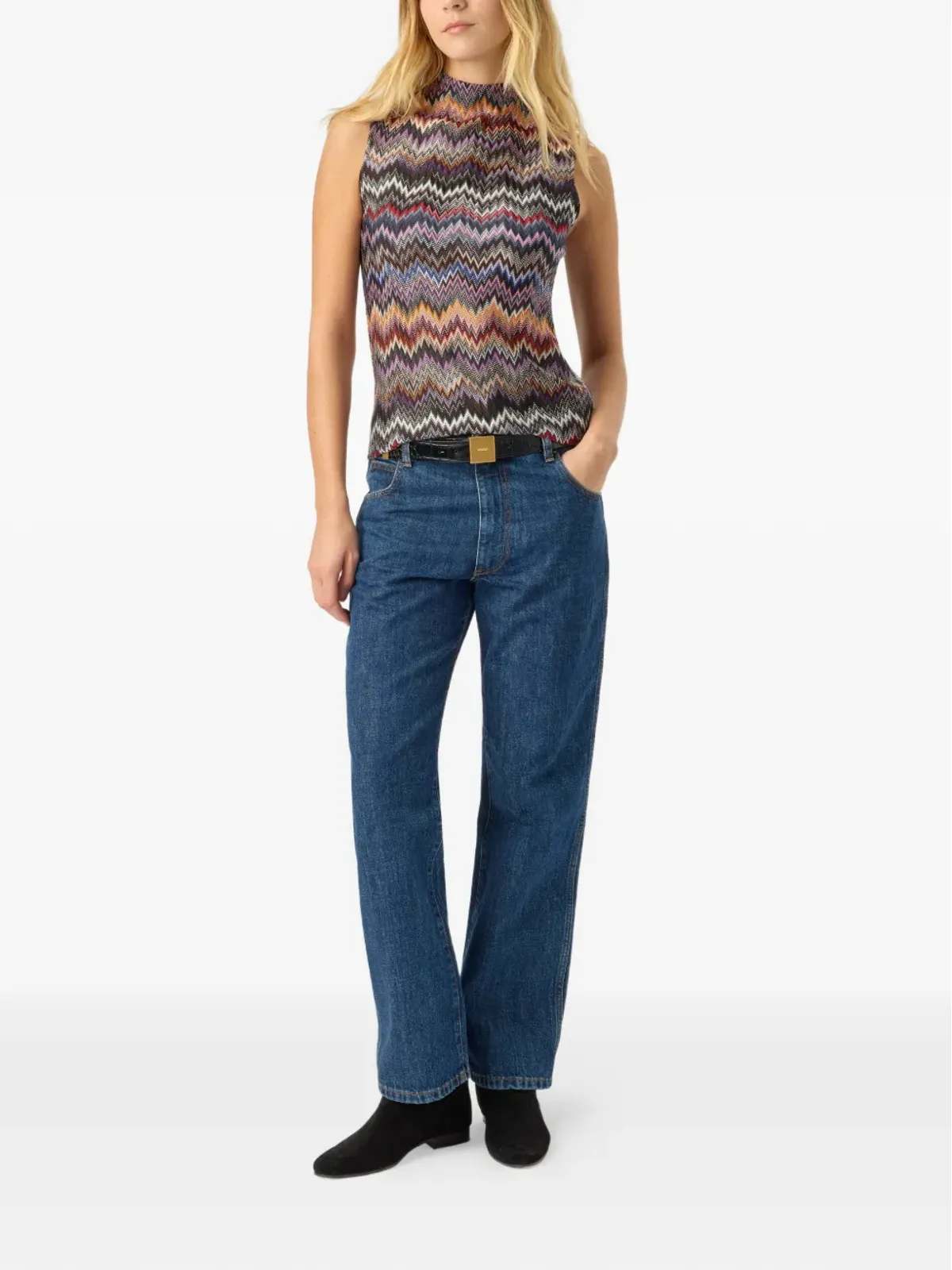 Missoni ヘビ柄ニットトップ - ブルー - 画像2