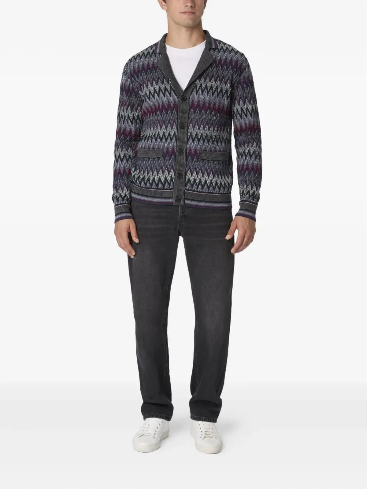 Missoni ヘリンボーン柄ショールカラー カーディガン - 画像2