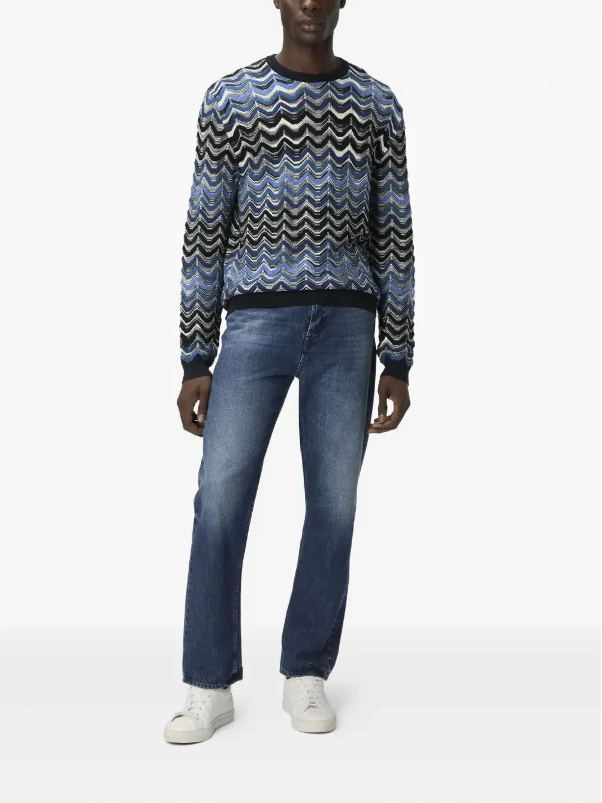 Missoni チェボン柄ニットセーター ブルー - 画像2