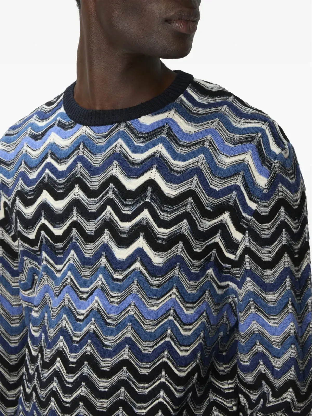 Missoni チェボン柄ニットセーター ブルー - 画像4