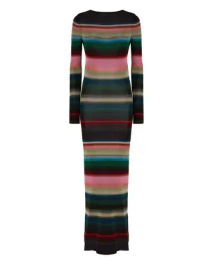 Missoni ストライプ柄オープンバック マキシドレス - ブラック - サムネイル3
