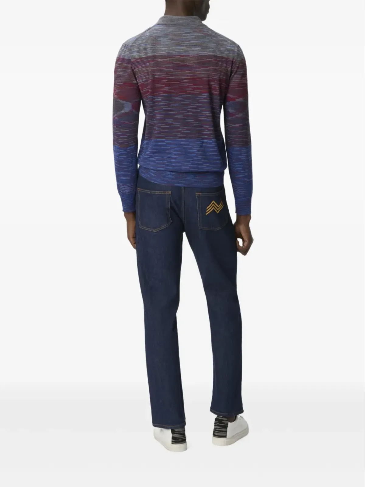 Missoni グラデーション風ストライプ柄ポロシャツ ブルー - 画像3
