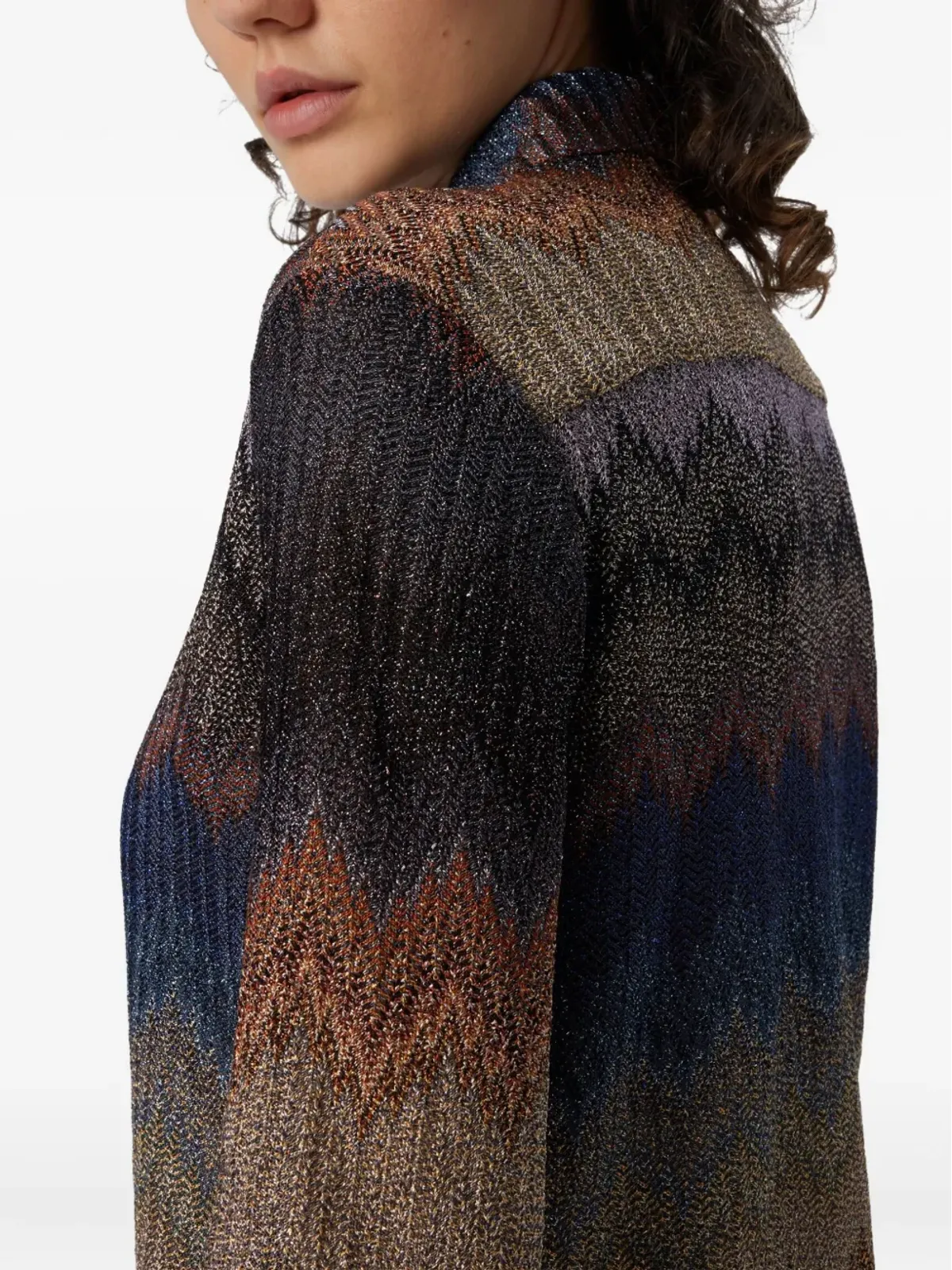 Missoni ジグザグ柄メタリックシャツ - ブラウン - 画像4