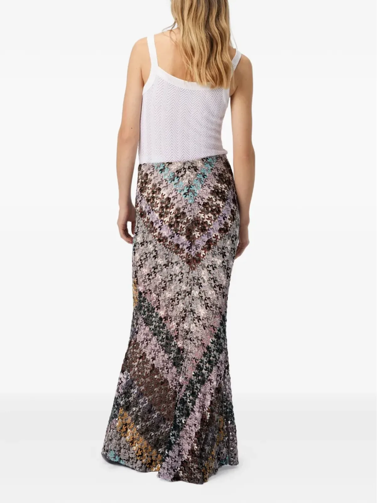Missoni ジグザグレース柄のマキシスカート - 画像3