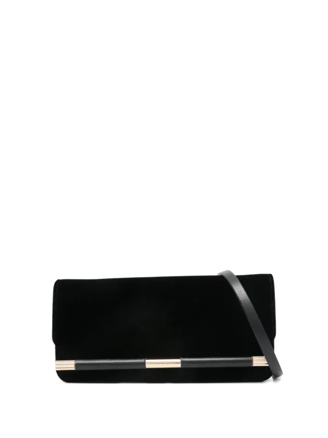 Victoria Beckham Victoria Beckham 202 velvet bar-detail clutch bag - Blackの商品画像