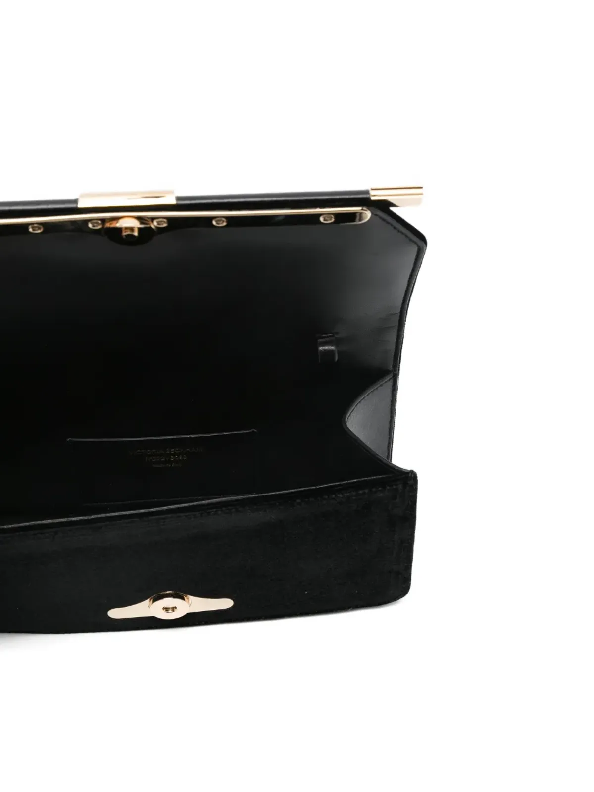 Victoria Beckham 202 velvet bar-detail clutch bag - Black - 画像5