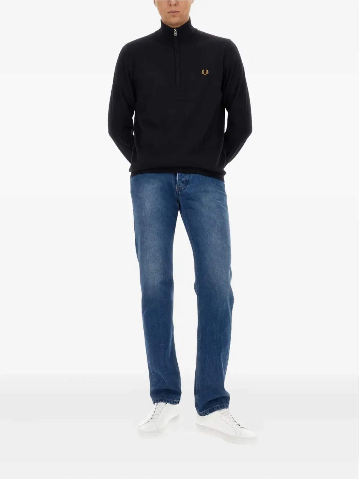 Fred Perry ハーフジップ ロゴディテール セーター - 画像2