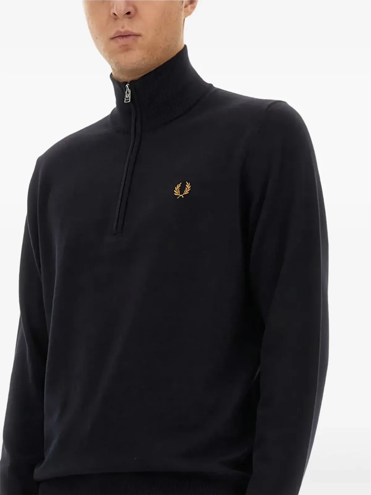 Fred Perry ハーフジップ ロゴディテール セーター - 画像4
