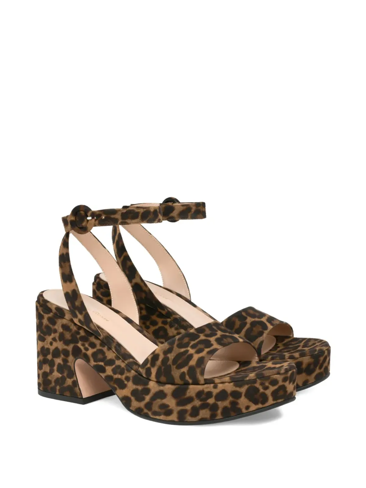 Gianvito Rossi アルマ レオパードプリント プラットフォームサンダル - Brown - 画像2