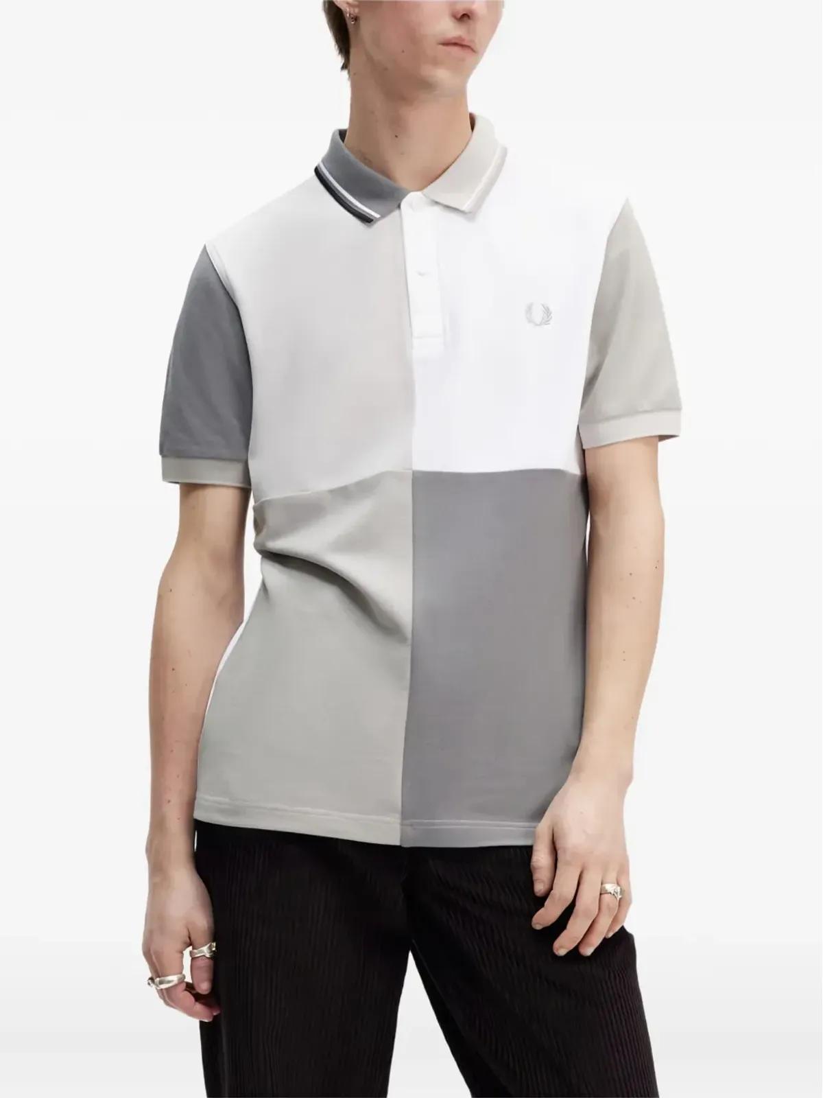 Fred Perry x Beams パネルドコットンポロシャツ - グレー - 画像2