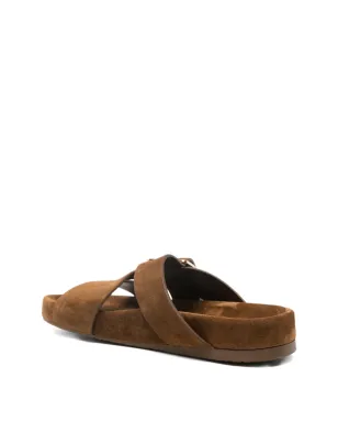 LOEWE Ease Buckle スエードサンダル ブラウン - サムネイル3