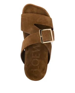 LOEWE Ease Buckle スエードサンダル ブラウン - サムネイル4