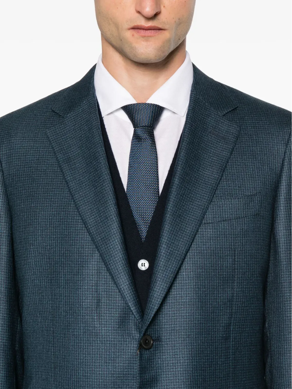 Canali チェック柄ボタン留めジャケット - 画像5
