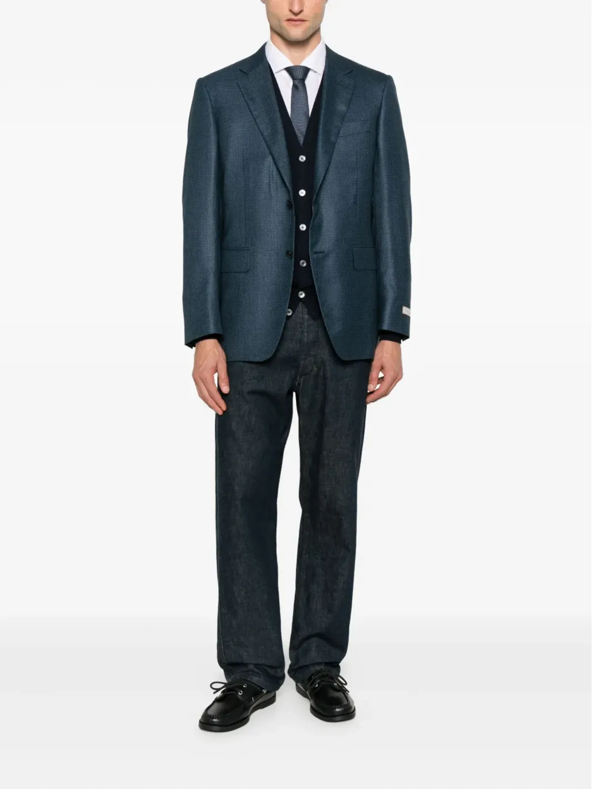 Canali チェック柄ボタン留めジャケット - 画像2