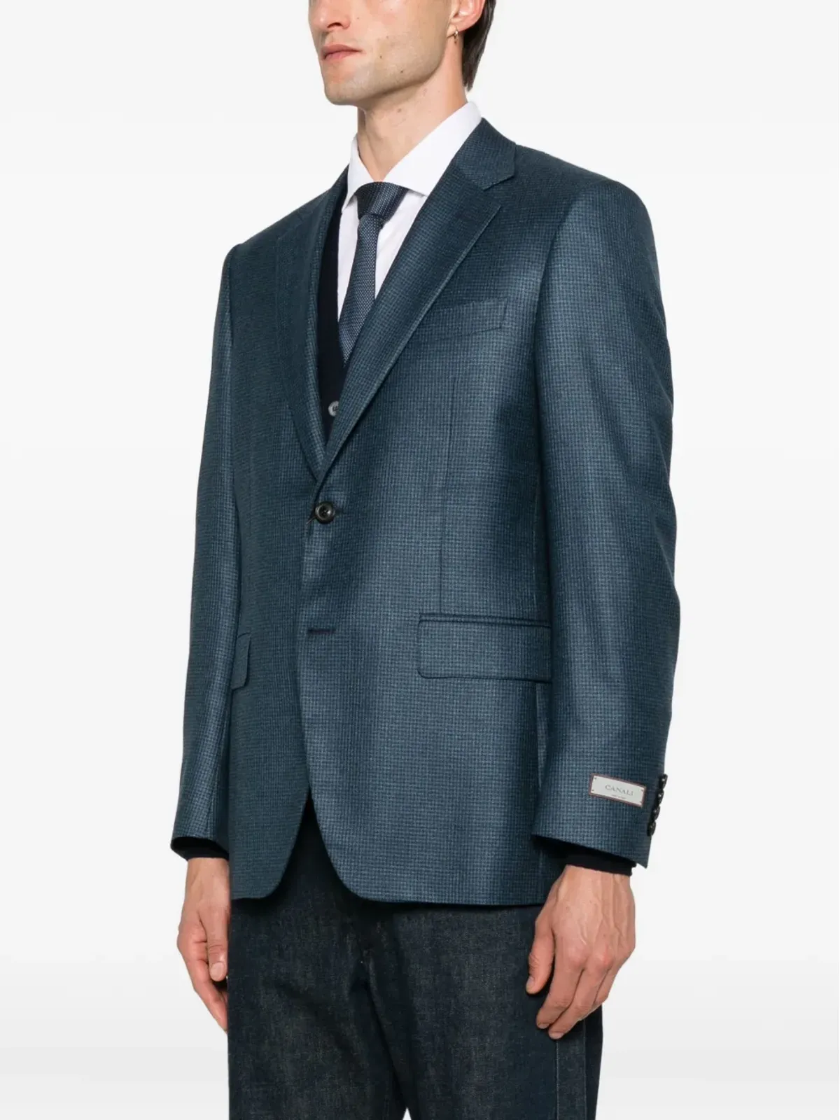 Canali チェック柄ボタン留めジャケット - 画像3