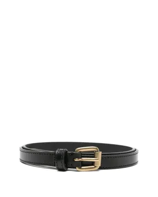 ISABEL MARANT ゴールドバックル レザーベルト - ブラック - サムネイル1