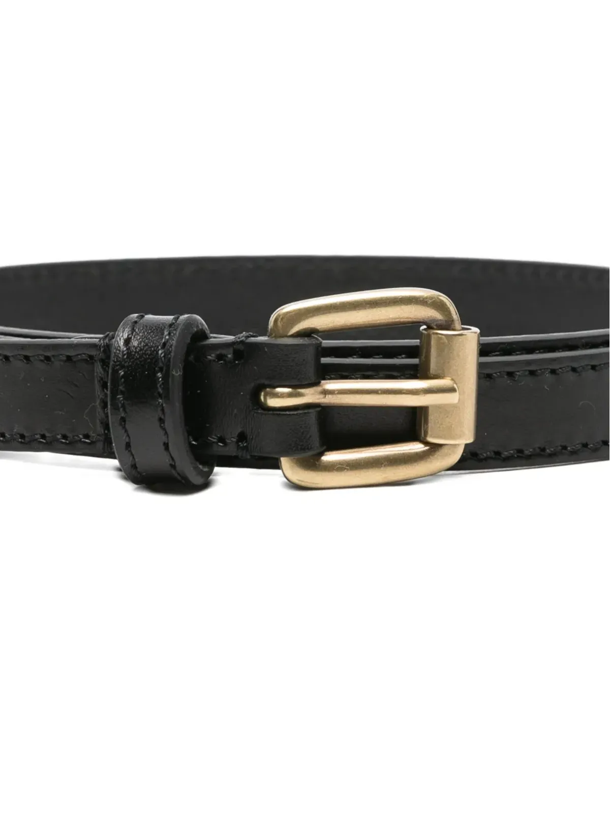 ISABEL MARANT ゴールドバックル レザーベルト - ブラック - 画像3