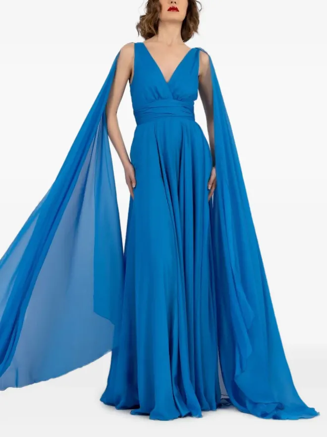 ALESSANDRO LEGORA ALESSANDRO LEGORA Vネックオーバーレイ マキシドレスの商品画像