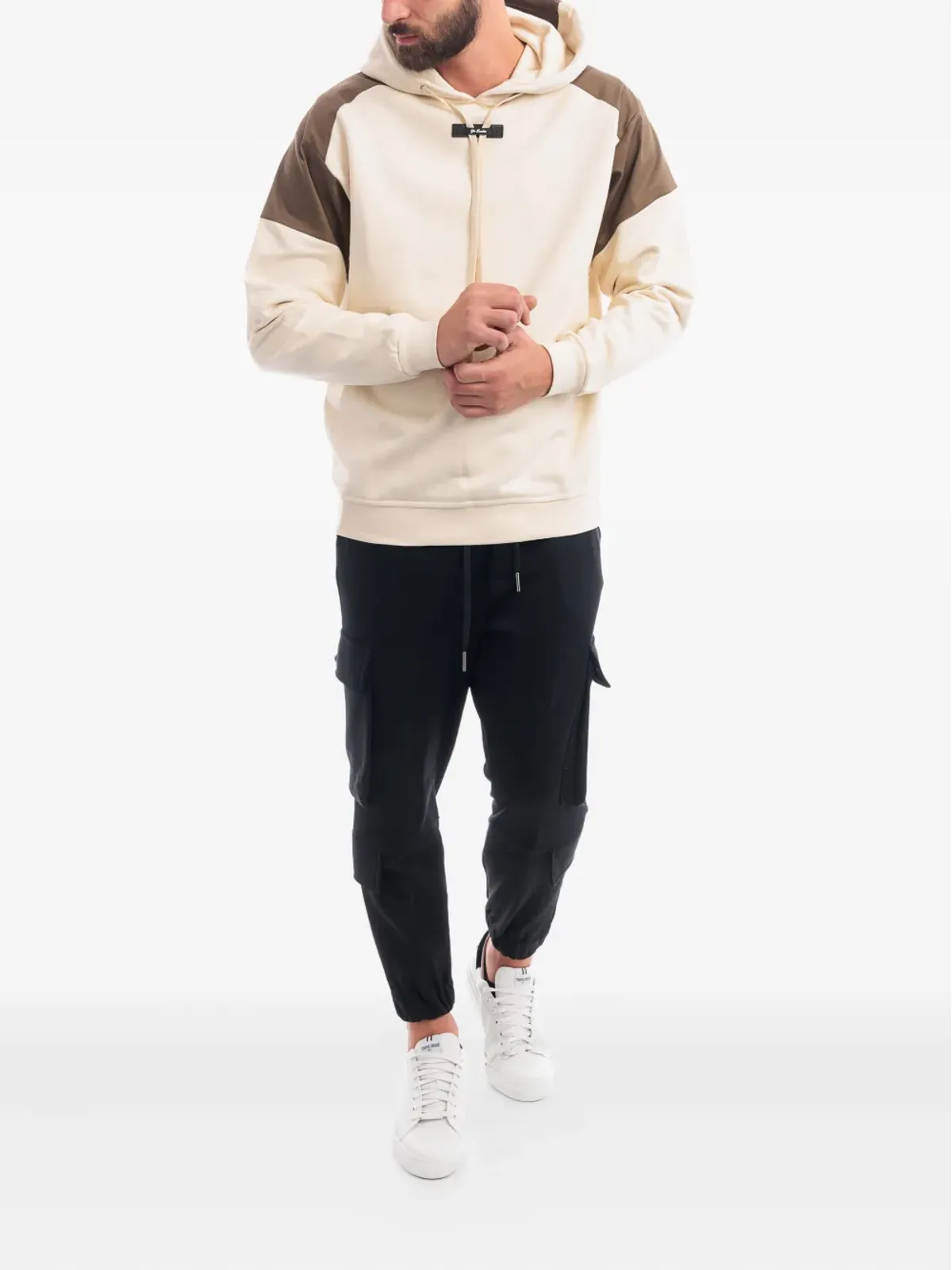 YES LONDON panelled hooded hoodie - 画像2