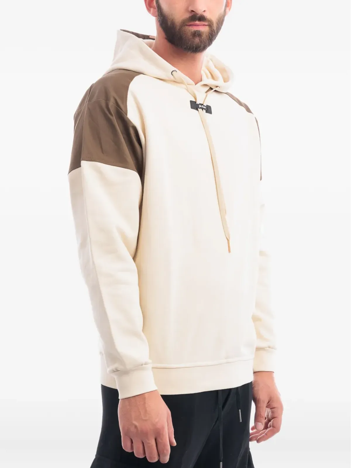 YES LONDON panelled hooded hoodie - 画像3