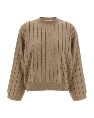 Brunello Cucinelli ストライプ柄カシミヤセーター - サムネイル1