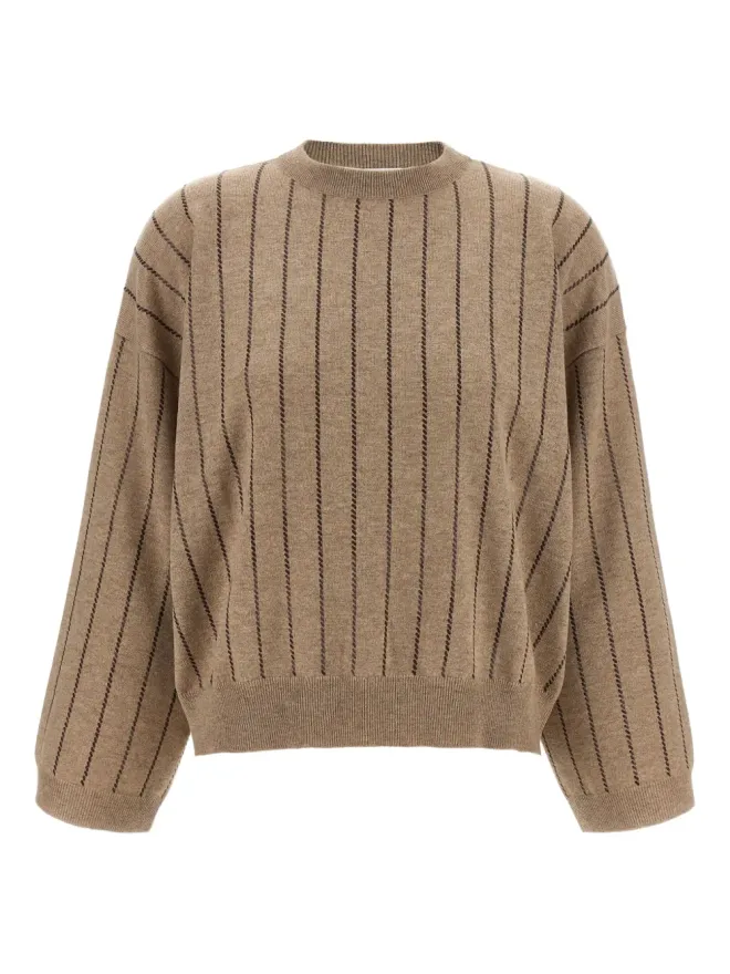 Brunello Cucinelli Brunello Cucinelli ストライプ柄カシミヤセーターの商品画像