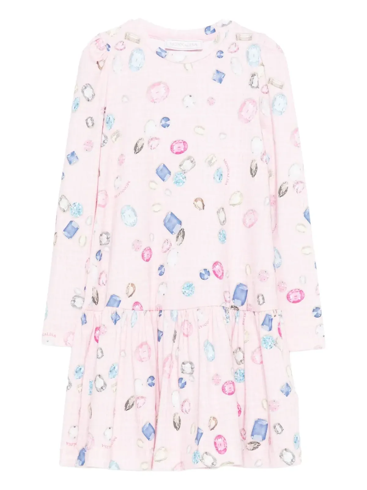 Monnalisa ジュエリープリントフレアドレス - 画像1