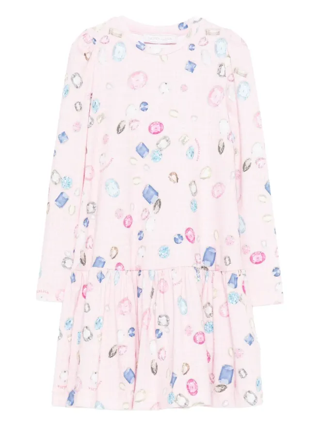 Monnalisa Monnalisa ジュエリープリントフレアドレスの商品画像