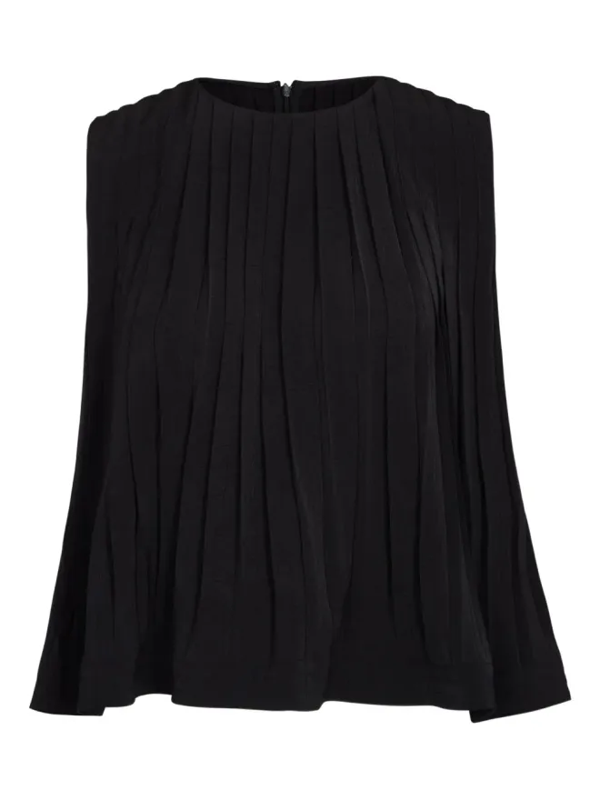 Vince Vince プリーツ入りラウンドネックトップの商品画像