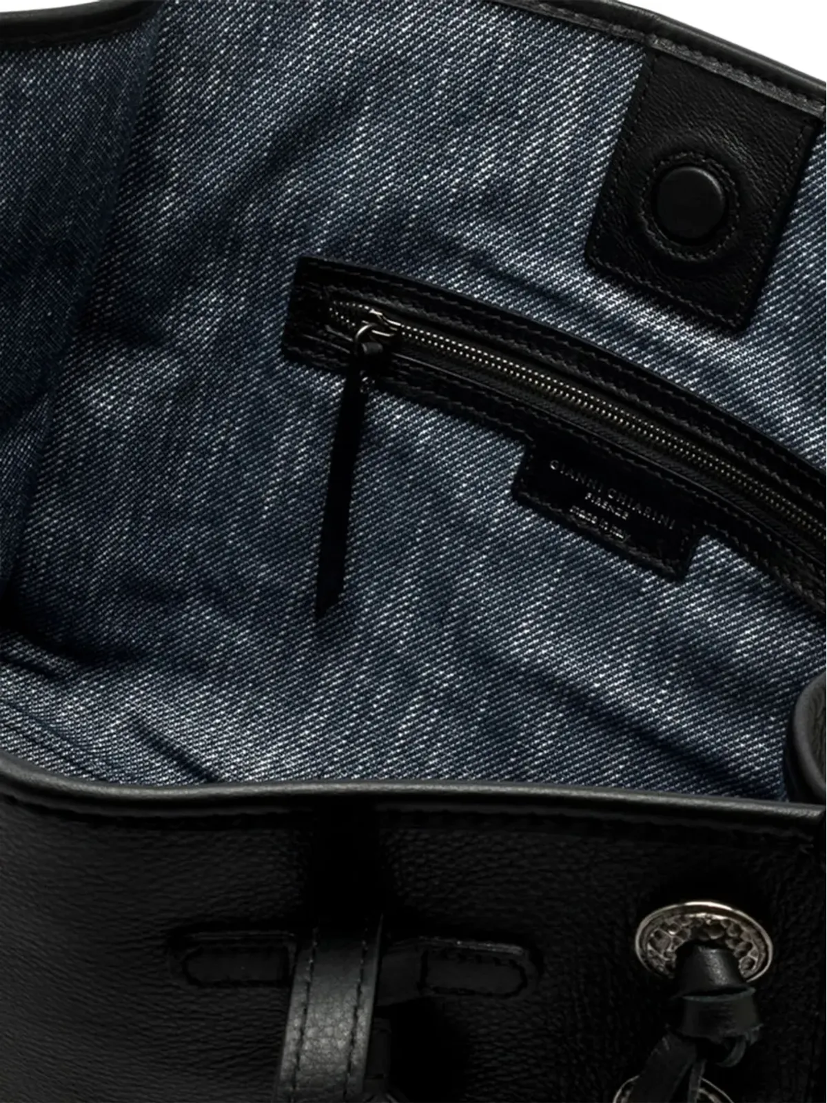GIANNI CHIARINI マルセラ フリンジディテール レザートートバッグ ブラック - 画像5