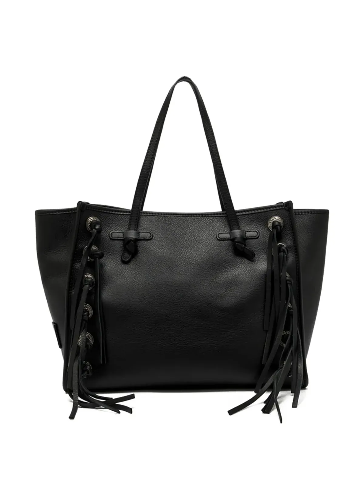 GIANNI CHIARINI マルセラ フリンジディテール レザートートバッグ ブラック - 画像2