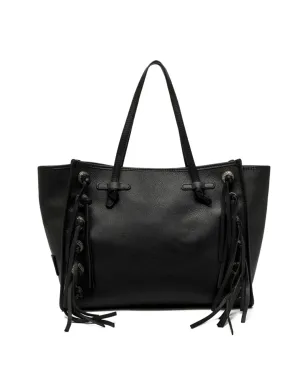 GIANNI CHIARINI マルセラ フリンジディテール レザートートバッグ ブラック - サムネイル2