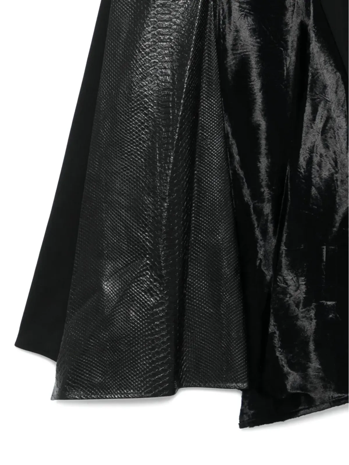 Junya Watanabe スネークスキン×ベルベットパネルスカート - 画像3