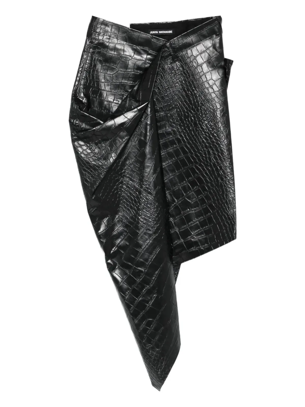 Junya Watanabe クロコダイルエフェクト アシンメトリック スカート - 画像1