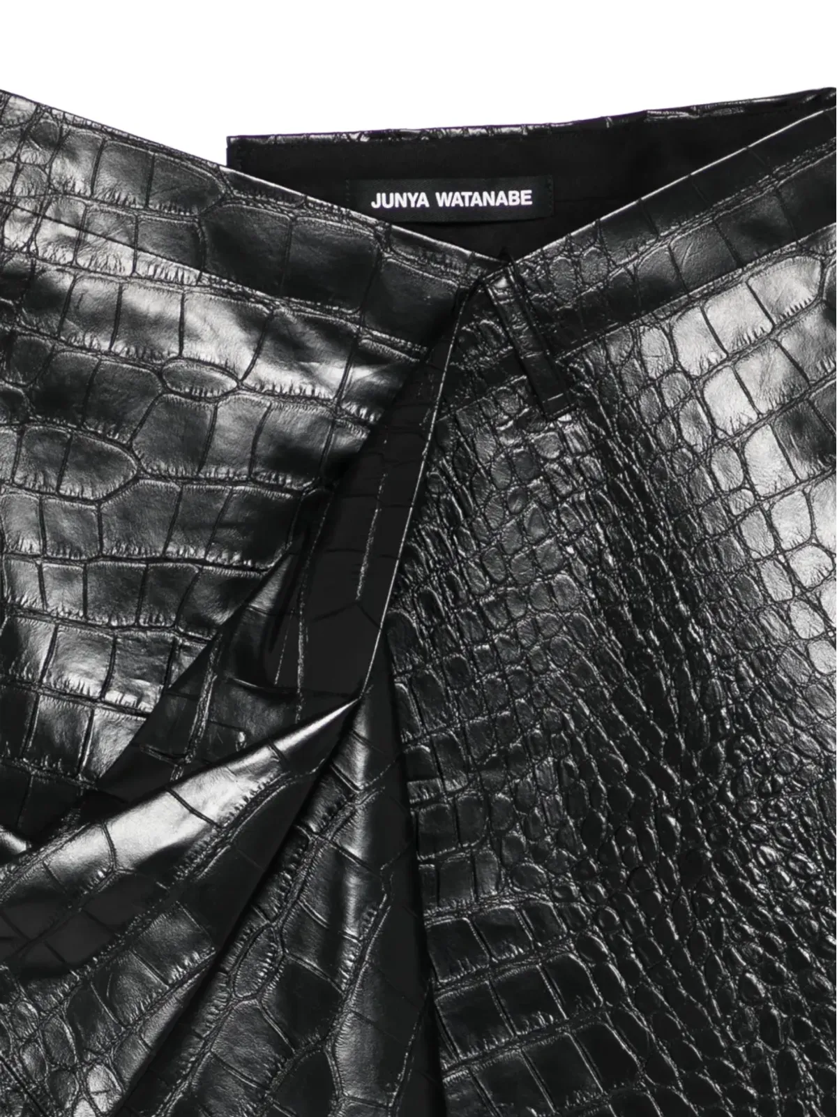 Junya Watanabe クロコダイルエフェクト アシンメトリック スカート - 画像3