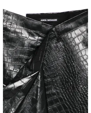 Junya Watanabe クロコダイルエフェクト アシンメトリック スカート - サムネイル3