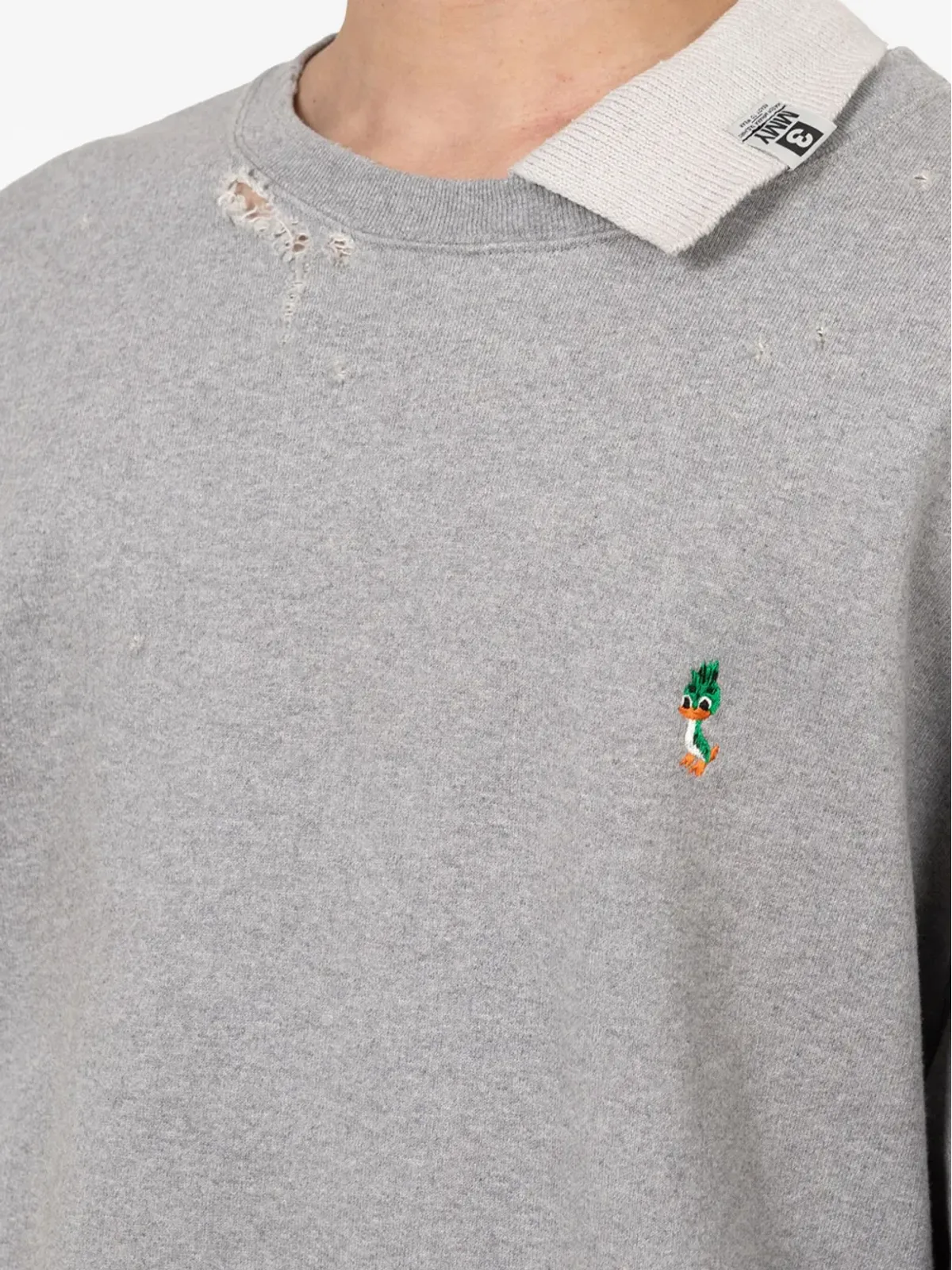 Maison MIHARA YASUHIRO レイヤードデザインのほつれヘム スウェットシャツ - 画像5