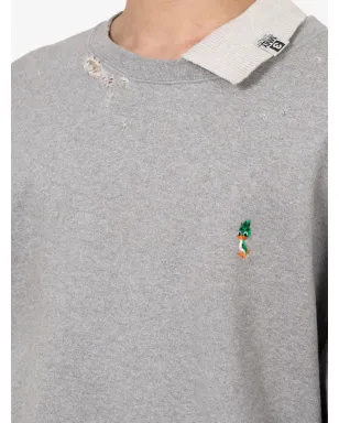 Maison MIHARA YASUHIRO レイヤードデザインのほつれヘム スウェットシャツ - サムネイル5